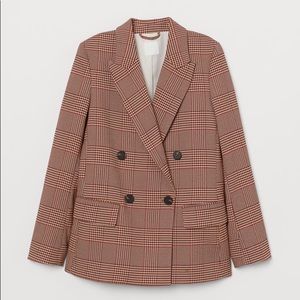 H&M Red & Beige Parisian Chic Blazer